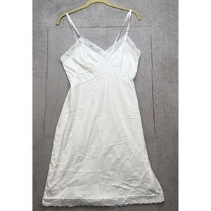 Vintage Gaymode Full Slip White Nylon Lace Trim Bridal Lingerie 36